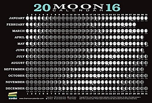 2016 Moon Calendar Card (5-Pack) (Other)