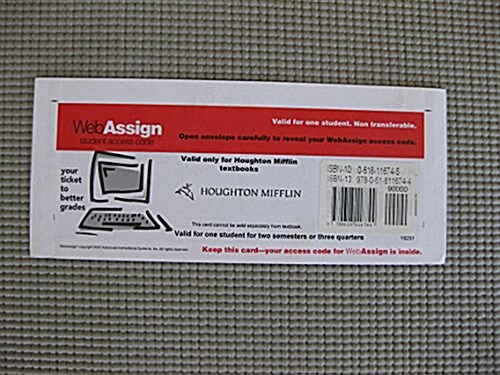 WebAssign 2-Semester Access Card (CD-ROM, 3rd)