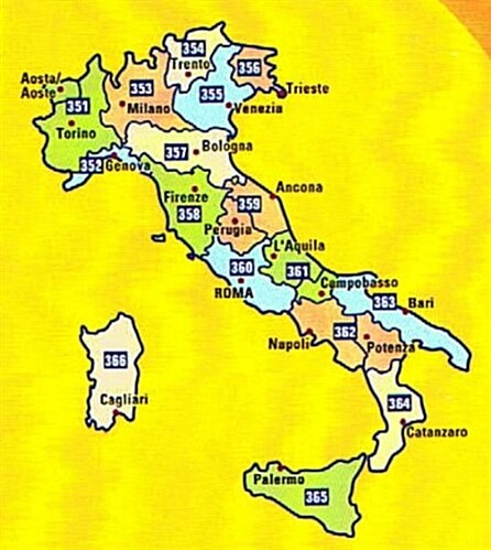 MIchelin Local Road Map 359 : Umbria - Marche (Italy) scale 1/200,000 (Multilingual Edition) (Map)
