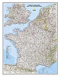 National Geographic France, Belgium, and the Netherlands Wall Map - Classic (23.5 X 30.25 In) (Not Folded, 2016)