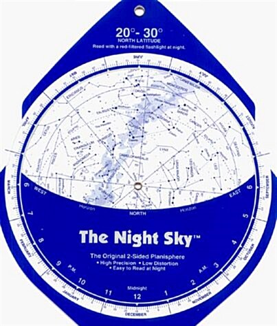 The Night Sky 20°-30°N (Large) Star Finder (Map)