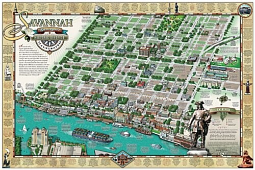 Savannah Historic District Illustrated Map (Map, 1st)
