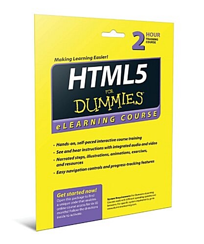 HTML5 for Dummies eLearning Course Access Code Card (6 Month Subscription) (Pass Code)