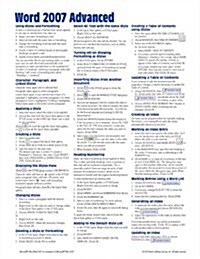 Microsoft Word 2007 Advanced Quick Reference Guide (Cheat Sheet of Instructions, Tips & Shortcuts - Laminated Card) (Pamphlet)