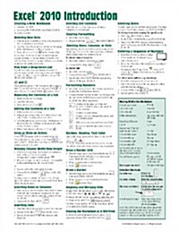Microsoft Excel 2010 Introduction Quick Reference Guide (Cheat Sheet of Instructions, Tips & Shortcuts - Laminated Card) (Pamphlet)