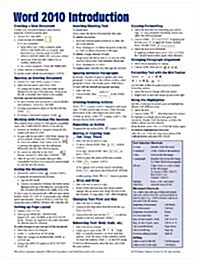 Microsoft Word 2010 Introduction Quick Reference Guide (Cheat Sheet of Instructions, Tips & Shortcuts - Laminated Card) (Pamphlet)