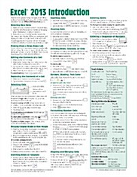 Microsoft Excel 2013 Introduction Quick Reference Guide (Cheat Sheet of Instructions, Tips & Shortcuts - Laminated Card) (Pamphlet)