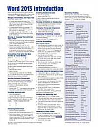 Microsoft Word 2013 Introduction Quick Reference Guide (Cheat Sheet of Instructions, Tips & Shortcuts - Laminated Card) (Pamphlet)