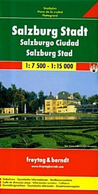 Salzburg, Austria Map (English, French, Italian and German Edition) (Map)