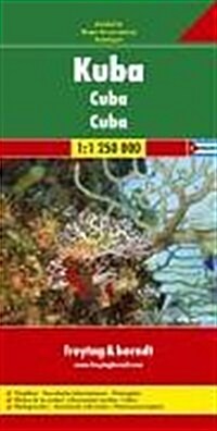 Cuba (English, French, Italian and German Edition) (Map)