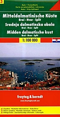 Sheet 3, Middle Dalmatian Coast/Brac/Hvar/Split (Road Maps) (Map)