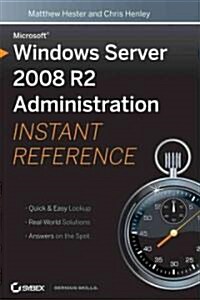 [중고] Windows Server 2008 R2 Administration Instant Reference (Paperback)