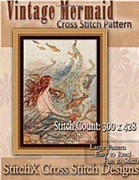Vintage Mermaid Cross Stitch Pattern (Paperback)