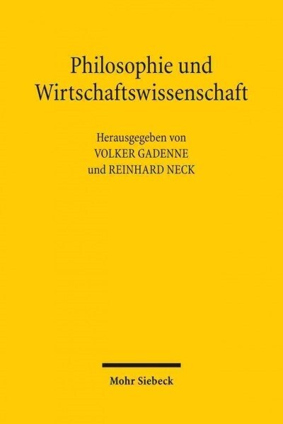 Philosophie Und Wirtschaftswissenschaft (Paperback)