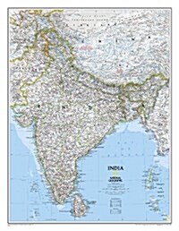 National Geographic India Wall Map - Classic (23.5 X 30.25 In) (Not Folded, 2022)