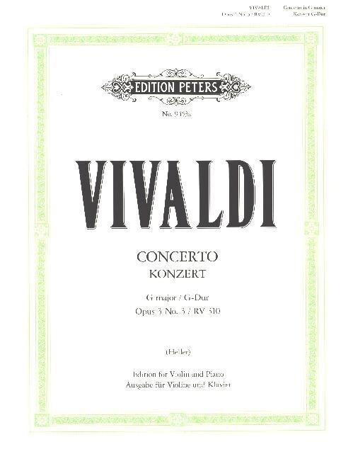 Violin Concerto in G Op. 3 No. 3 (RV 310) (Sheet Music)