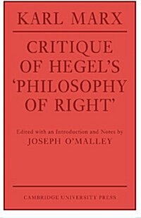 Critique of Hegels Philosophy Of Right (Paperback)