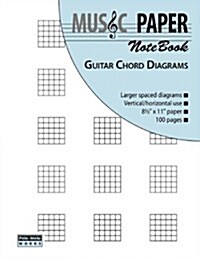 Music Paper Notebook - Guitar Chord Diagrams (Paperback)