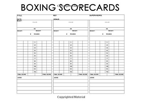 Boxing Scorecards (Paperback)
