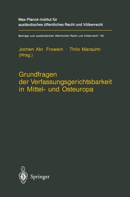 Grundfragen Der Verfassungsgerichtsbarkeit in Mittel- Und Osteuropa (Paperback)