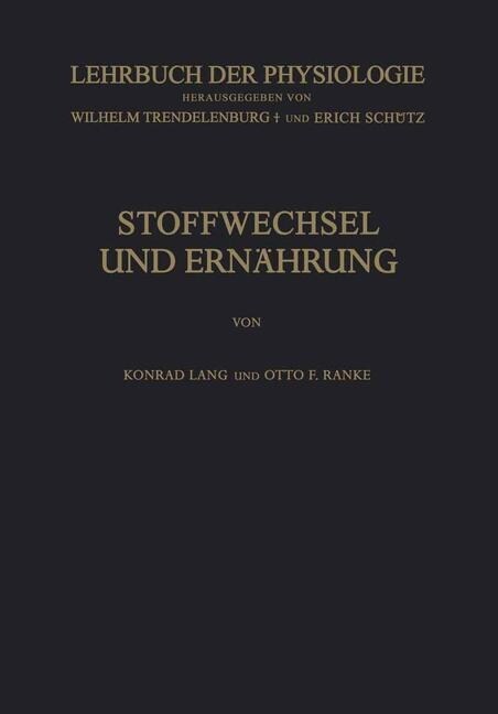 Stoffwechsel Und Ern?rung (Paperback, 1950)