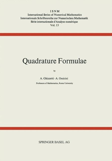 Quadrature Formulae (Paperback)