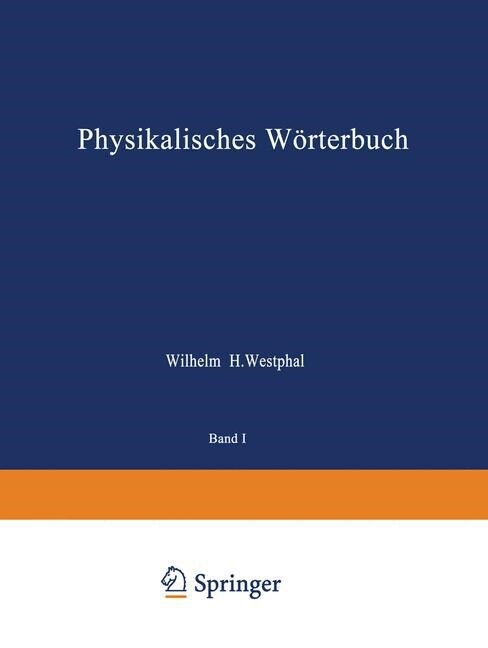 Physikalisches W?terbuch: Zwei Teile in Einem Band (Paperback, Softcover Repri)