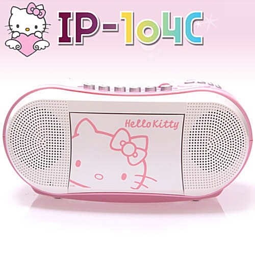 인켈:헬로키티 IP-104C 포터블 CD카세트 플레이어 오디오/TAPE/CD/FM/반복재생