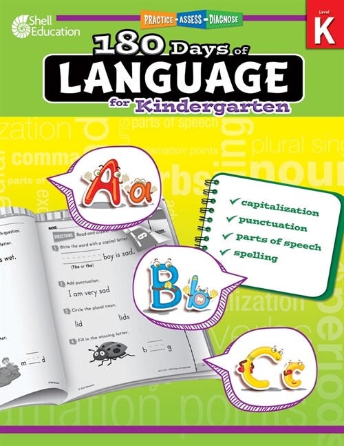 180 Days of Language for Kindergarten: Practice, Assess, Diagnose (Paperback)