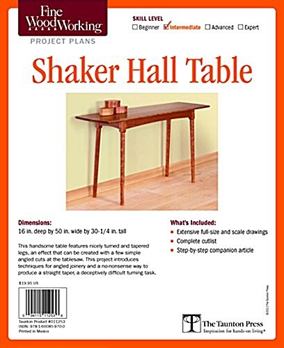 Fine Woodworkings Shaker Hall Table Plan (Other)