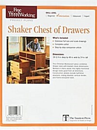 Fine Woodworkings Shaker Chest of Drawers Plan (Paperback)