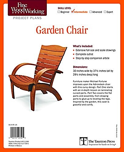 Fine Woodworkings Garden Chair Plan (Paperback)