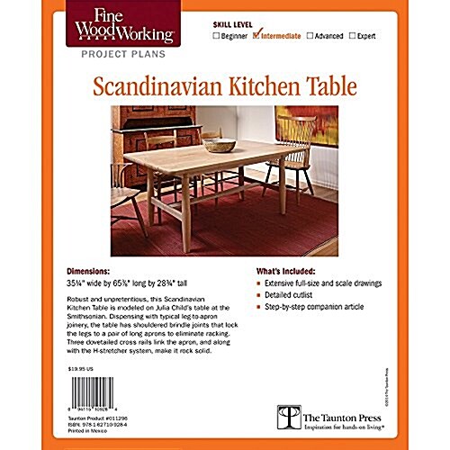 Fine Woodworkings Scandinavian Kitchen Table Plan (Paperback)