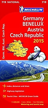 Germany Benelux Austria Czech Republic 2015 National Map 719 (Paperback)