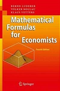 Mathematical Formulas for Economists (Paperback, 4, 2010)