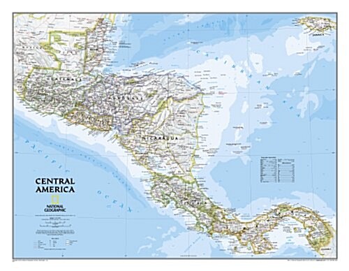 National Geographic Central America Wall Map - Classic (28.75 X 22.25 In) (Not Folded, 2017)