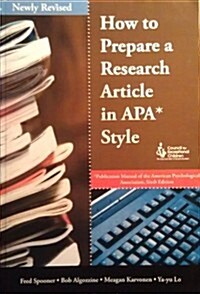 How to Prepare a Research Article in Apa Style (Paperback, Revised)