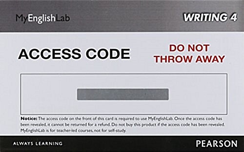 Mylab English Writing 4 (Student Access Code) (Hardcover)