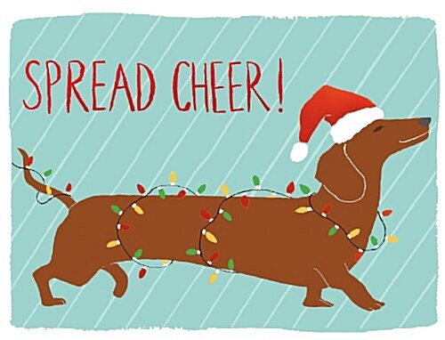 Dachshund Spread Cheer Holiday Embellished Notecards (Other)
