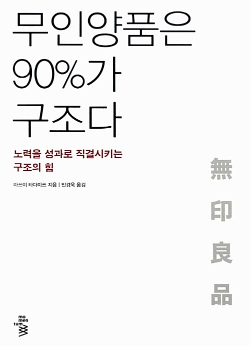 무인양품은 90퍼센트가 구조다 : 노력을 성과로 직결시키는 구조의 힘 표지