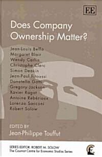 Does Company Ownership Matter? (Hardcover)