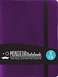 Monsieur Notebook Leather Journal - Purple Plain Small (Hardcover)