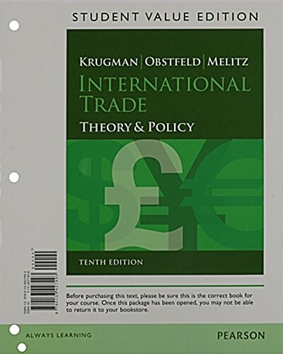 International Trade: Theory and Policy, Student Value Edition Plus New Mylab Economics with Pearson Etext -- Access Card Package (Hardcover, 10)