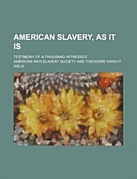 American Slavery, as It Is; Testimony of a Thousand Witnesses (Paperback)