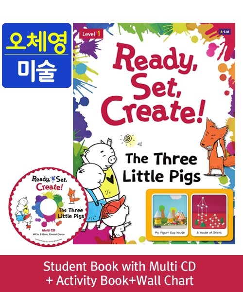 [중고] Pack-Ready, Set, Create ! 1 : The Three Little Pigs (SB+Multi CD+AB+Wall Chart)