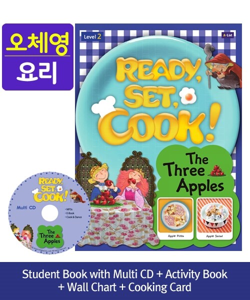 Pack-Ready, Set, Cook ! 2 : The Three Apples (SB+Multi CD+AB+Wall Chart+Cooking Card)