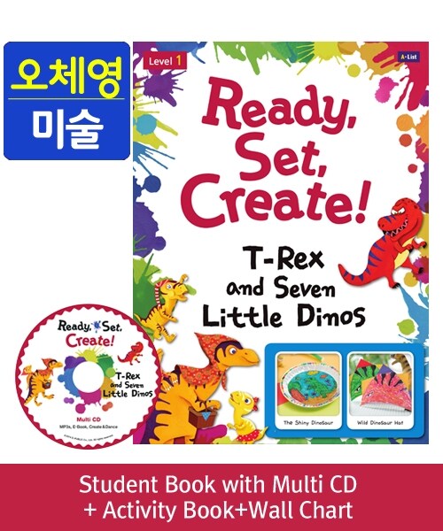 Pack-Ready, Set, Create ! 1 : T-Rex and Seven Little Dinos (SB+Multi CD+AB+Wall Chart)
