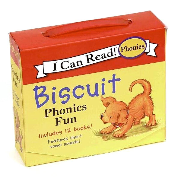 Biscuit 12-Book Phonics Fun!: Includes 12 Mini-Books Featuring Short and Long Vowel Sounds (Boxed Set)