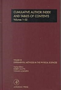 Cumulative Author Index and Tables of Contents Volumes1-32: Author Cumulative Index Volume 33 (Hardcover)