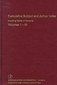 Cumulative Subject and Author Index Including Tables of Contents, Volumes 1-50: Volume 53 (Hardcover)